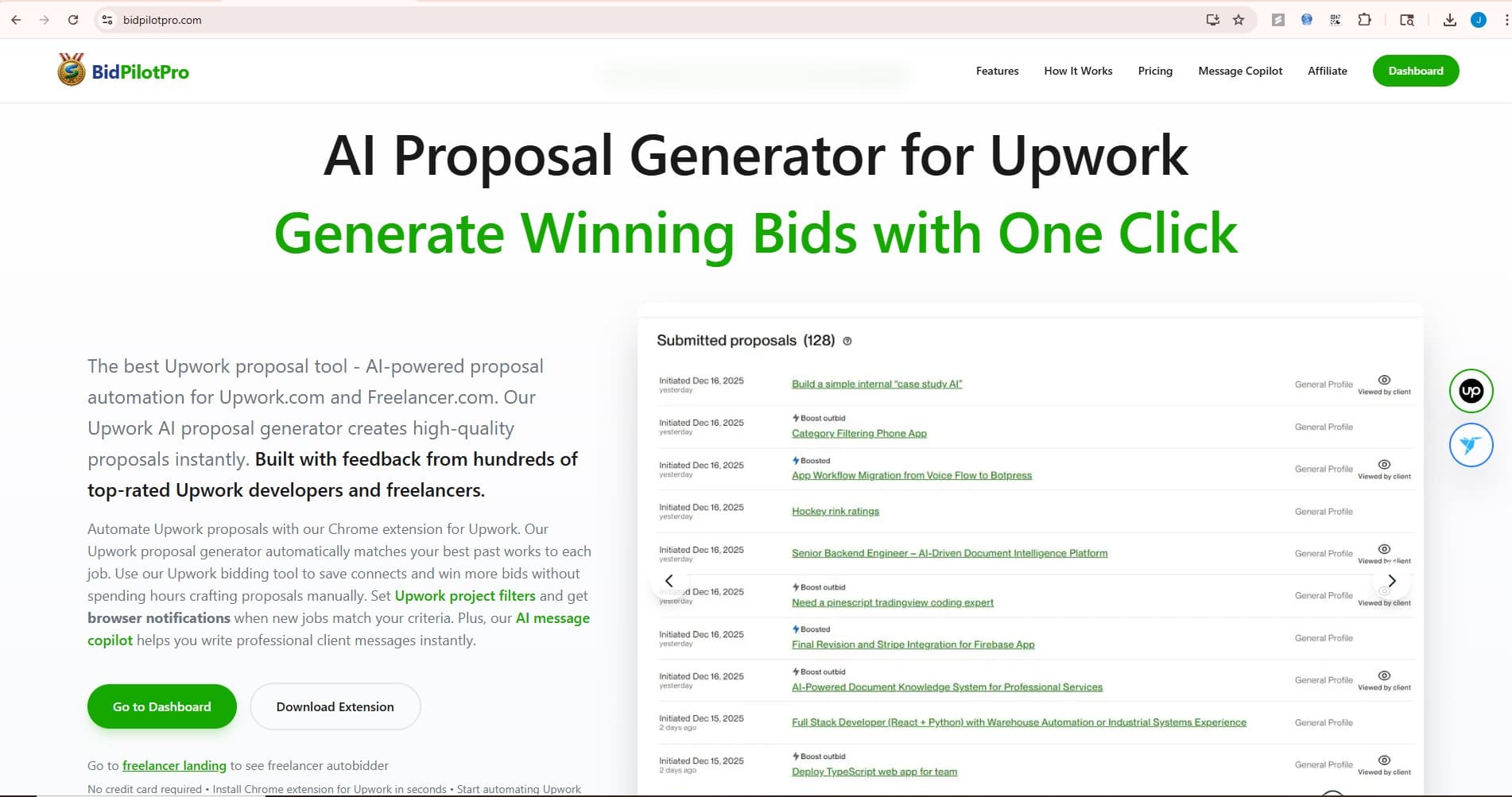 BidPilotPro Upwork job filters and notifications